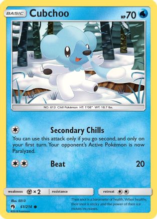 Cubchoo 061/214 - SM  Lost Thunder Reverse Holofoil