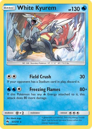 White Kyurem 063/214 - SM  Lost Thunder Reverse Holofoil