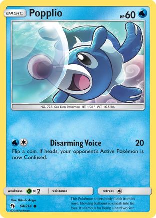 Popplio 064/214 - SM  Lost Thunder Reverse Holofoil
