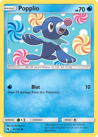Popplio 065/214 - SM  Lost Thunder Reverse Holofoil