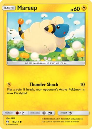Mareep 076/214 - SM  Lost Thunder Reverse Holofoil