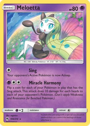 Meloetta 104/214 - SM  Lost Thunder Reverse Holofoil