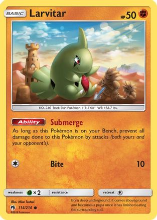 Larvitar 114/214 - SM  Lost Thunder Reverse Holofoil
