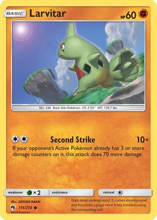 Larvitar 115/214 - SM  Lost Thunder Reverse Holofoil