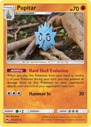 Pupitar 116/214 - SM  Lost Thunder Reverse Holofoil