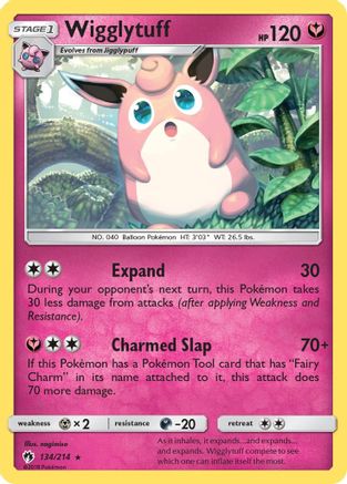 Wigglytuff 134/214 - SM  Lost Thunder Reverse Holofoil