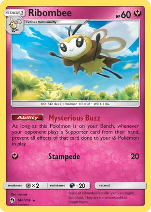 Ribombee 146/214 - SM  Lost Thunder Reverse Holofoil