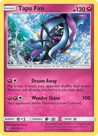 Tapu Fini 151/214 - SM  Lost Thunder Reverse Holofoil
