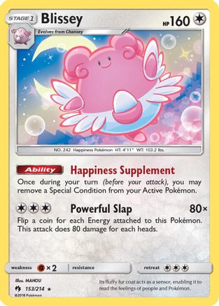 Blissey 153/214 - SM  Lost Thunder Reverse Holofoil