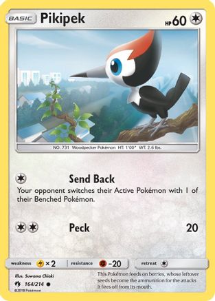 Pikipek 164/214 - SM  Lost Thunder Reverse Holofoil