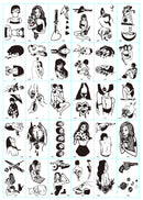 A set of 30 tattoo stickers