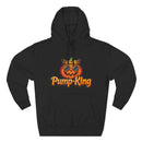 Pump-King Halloween Hoodie, Cozy Fleece Sweatshirt for Fall, Funny Pumpkin Apparel, Autumn Style, Perfect for Halloween Celebrations
