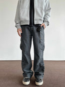 Retro Brushed Distressed Loose Straight Cargo Pants