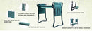 Foldable Garden Bench Chair with Tool Pouch