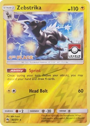 Zebstrika 082/214 - League & Championship Cards - Reverse Holofoil