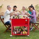 Portable Patio Cooler with Bottom Storage Shelf and Bottle Opener