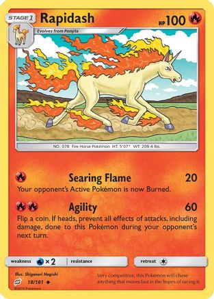 Rapidash 018/181 - SM  Team Up Reverse Holofoil