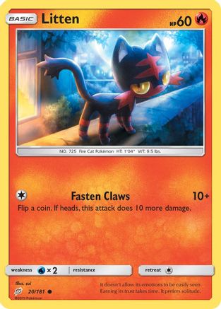 Litten 020/181 - SM  Team Up Reverse Holofoil