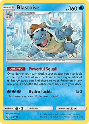 Blastoise 025/181 - SM  Team Up Reverse Holofoil