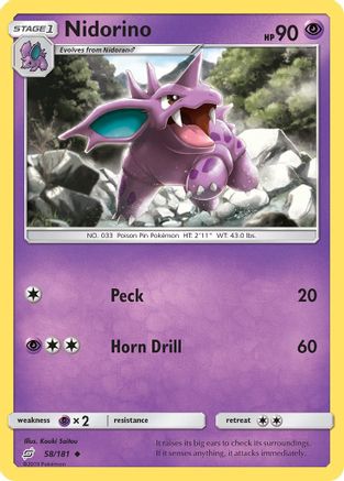 Nidorino 058/181 - SM  Team Up Reverse Holofoil