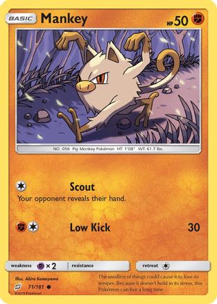 Mankey 071/181 - SM  Team Up Reverse Holofoil