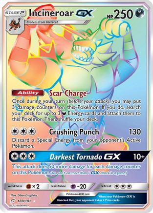 Incineroar GX (Secret) 188/181 - SM  Team Up Holofoil