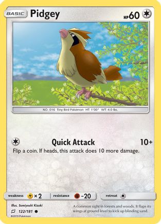 Pidgey 122/181 - SM  Team Up Reverse Holofoil