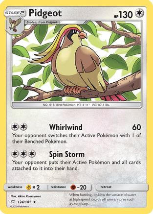 Pidgeot 124/181 - SM  Team Up Reverse Holofoil