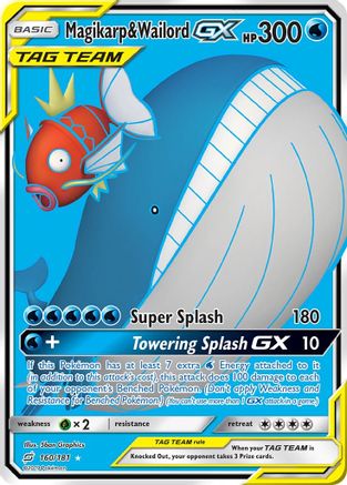 Magikarp & Wailord GX (Full Art) 160/181 - SM  Team Up Holofoil