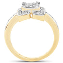 14K Yellow Gold Plated 0.24 Carat Genuine White Diamond .925 Sterling Silver Ring