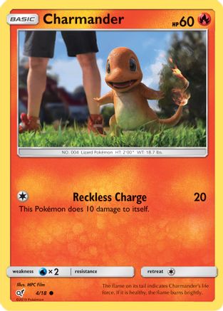 Charmander (Holo Common) 004/18 - Detective Pikachu Holofoil