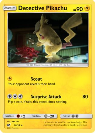 Detective Pikachu 010/18 - Detective Pikachu Holofoil