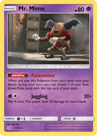 Mr. Mime 011/18 - Detective Pikachu Holofoil