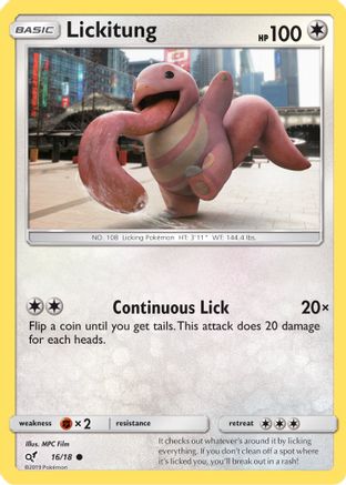 Lickitung (Holo Common) 016/18 - Detective Pikachu Holofoil