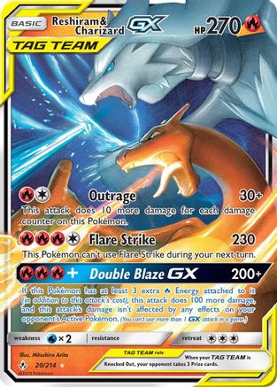 Reshiram & Charizard GX 020/214 - SM  Unbroken Bonds Holofoil