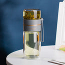 Glass Water Bottle with Tea Infuser and Double Wall
