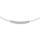 .925 Sterling Silver 1/5 Cttw Diamond Curved Bar Diamond Necklace