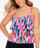 Swim Solutions Printed Triple-Tier Tankini Top