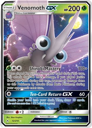 Venomoth GX 012/214 - SM  Unbroken Bonds Holofoil