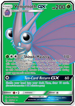 Venomoth GX (Full Art) 193/214 - SM  Unbroken Bonds Holofoil