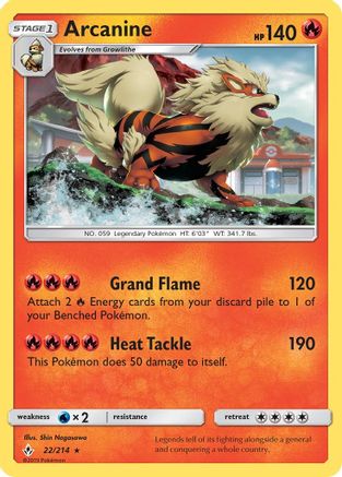 Arcanine 022/214 - SM  Unbroken Bonds Holofoil