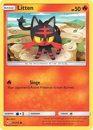 Litten 026/214 - SM  Unbroken Bonds Reverse Holofoil
