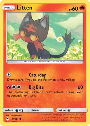Litten 027/214 - SM  Unbroken Bonds Reverse Holofoil