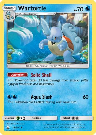 Wartortle 034/214 - SM  Unbroken Bonds Reverse Holofoil