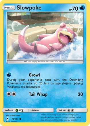 Slowpoke 042/214 - SM  Unbroken Bonds Reverse Holofoil