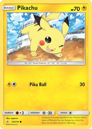 Pikachu 054/214 - SM  Unbroken Bonds