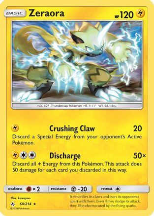 Zeraora 060/214 - SM  Unbroken Bonds Reverse Holofoil