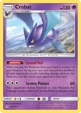 Crobat 066/214 - SM  Unbroken Bonds Reverse Holofoil