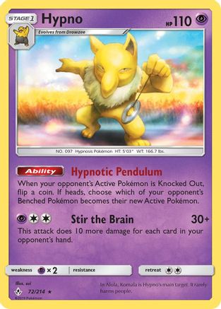 Hypno 072/214 - SM  Unbroken Bonds Reverse Holofoil