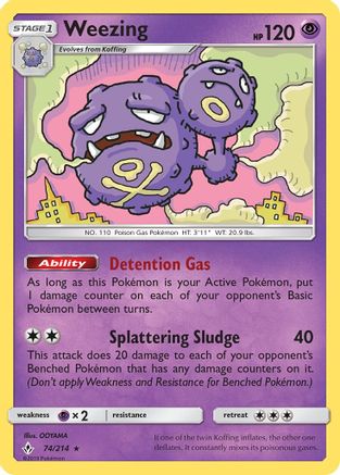 Weezing 074/214 - SM  Unbroken Bonds Reverse Holofoil